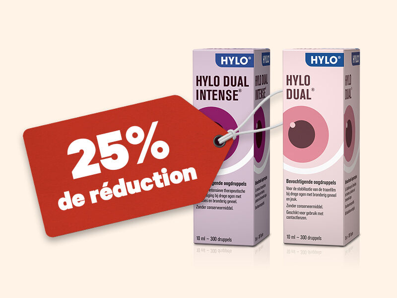 25 % de r&eacute;duction sur les gouttes oculaires HYLO DUAL
