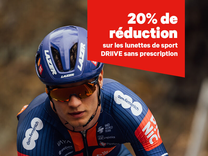 20% de r&eacute;duction sur les lunettes de sport DRIIVE