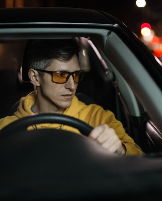 Lunettes Conduite de Nuit Polarisées, Surlunettes Verres Jaunes