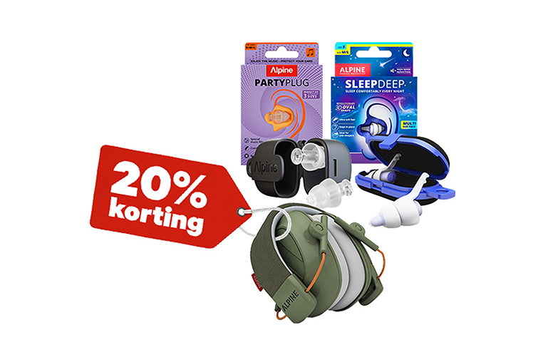 20% korting op alle gehoorbescherming